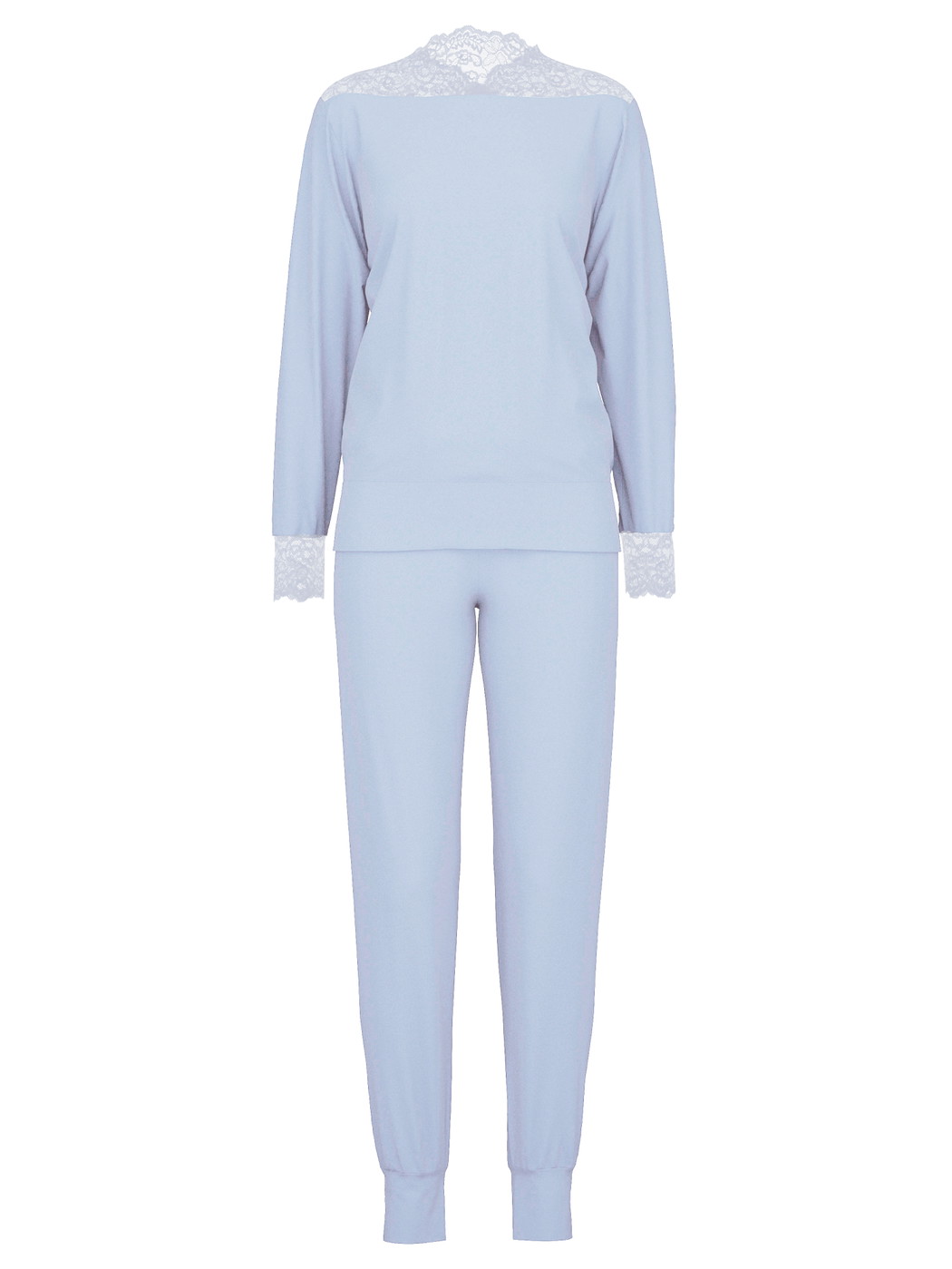 Damen - Bündchen-Pyjama aus Modal in Blau, Spitze aus Serie Elegant Dreams von CALIDA