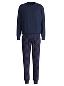Men - Pyjama with cuff made of 100% Cotton in Blue, Patterned, from the Relax Comfy 4 series by CALIDA