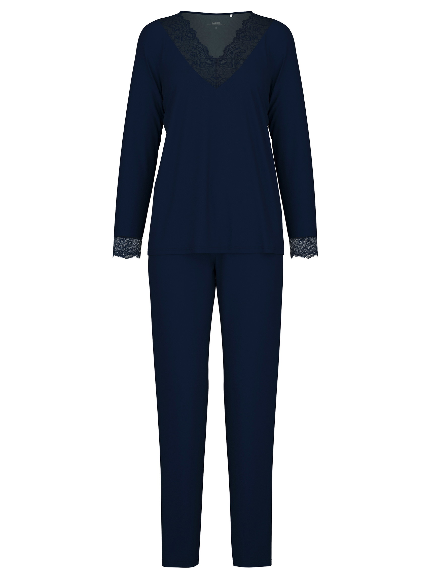Damen - Pyjama, lang aus Modal in Blau, Spitze aus Serie Elegant Dreams von CALIDA