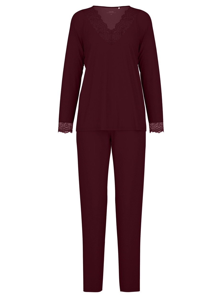 Damen - Pyjama, lang aus Modal in Rot, Spitze aus Serie Season Special von CALIDA