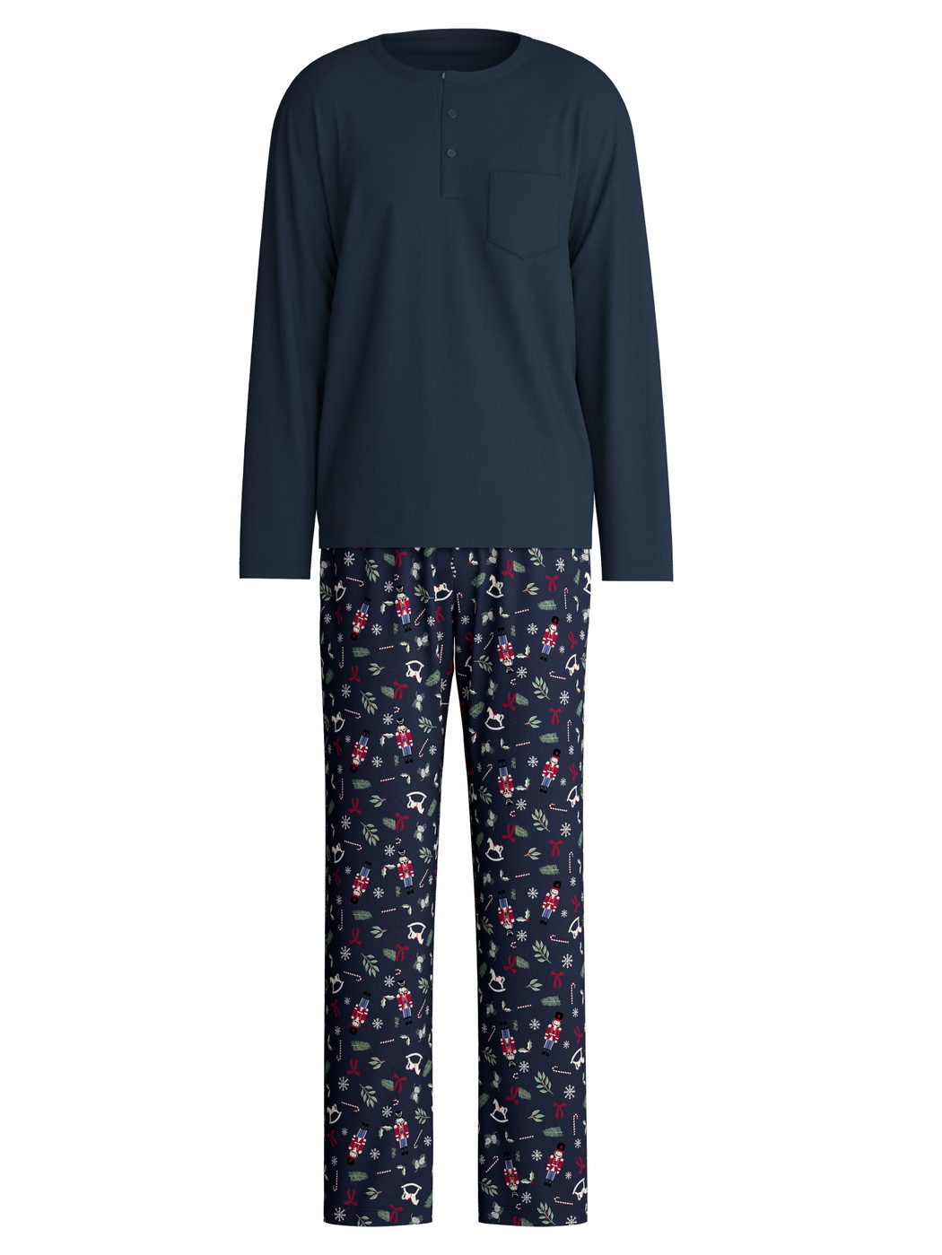 Herren - Pyjama, lang aus 100% Baumwolle in Blau, Gemustert aus Serie Family & Friends von CALIDA