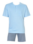 Men - Short pyjama made of 100% Cotton in Blue, Motif, from the Relax Choice series by CALIDA