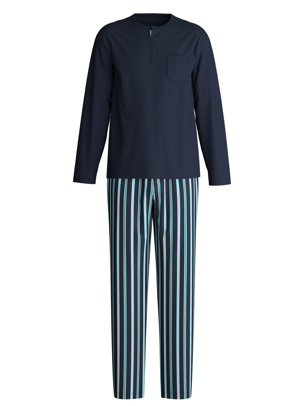 Uomo - Pigiama in 100% cotone di colore Blu, A righe, della serie Relax Choice di CALIDA