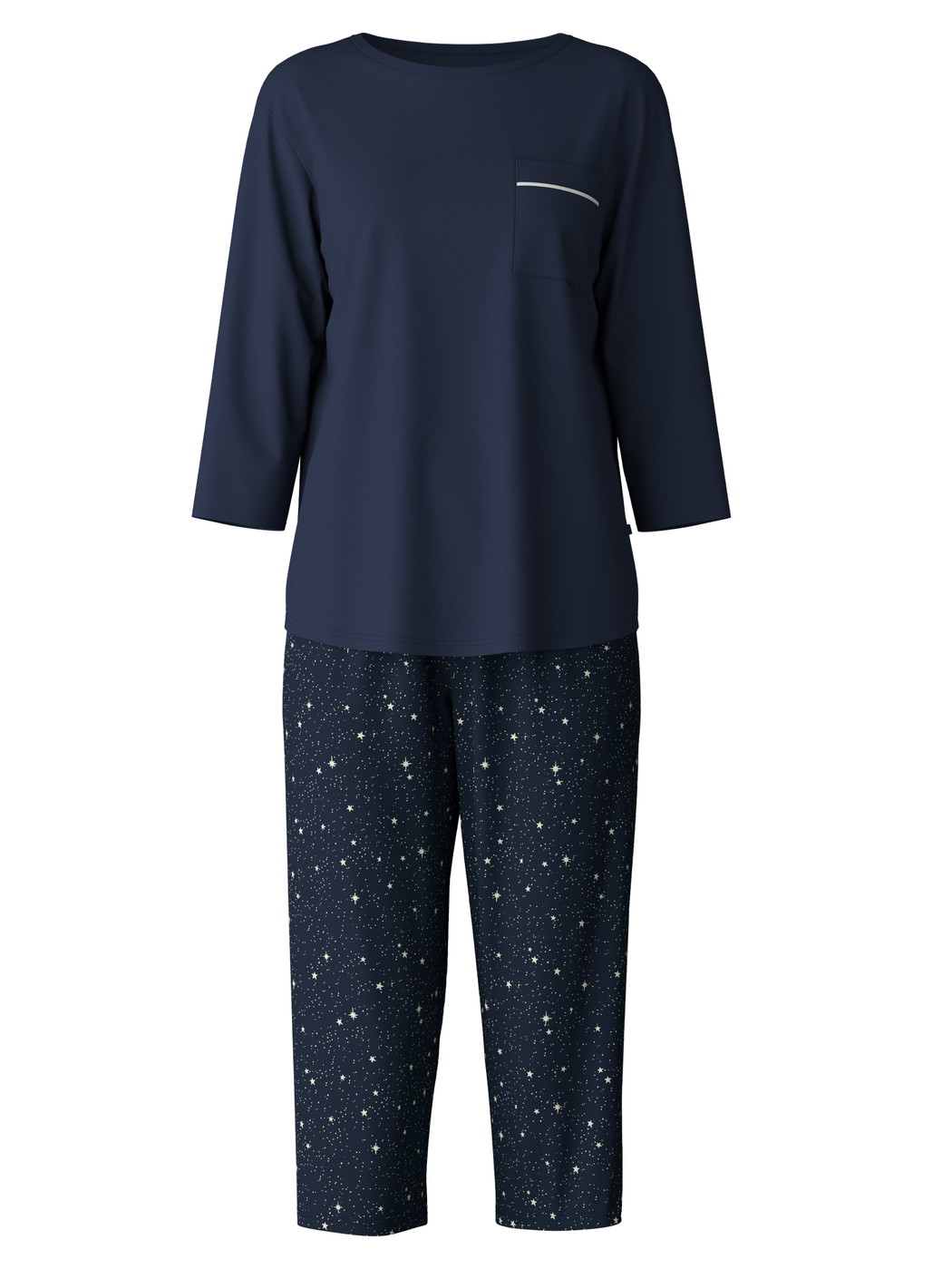 Women - 3/4 pyjama made of 100% Cotton in Blue, Motif, from the Sweet Dreams series by CALIDA