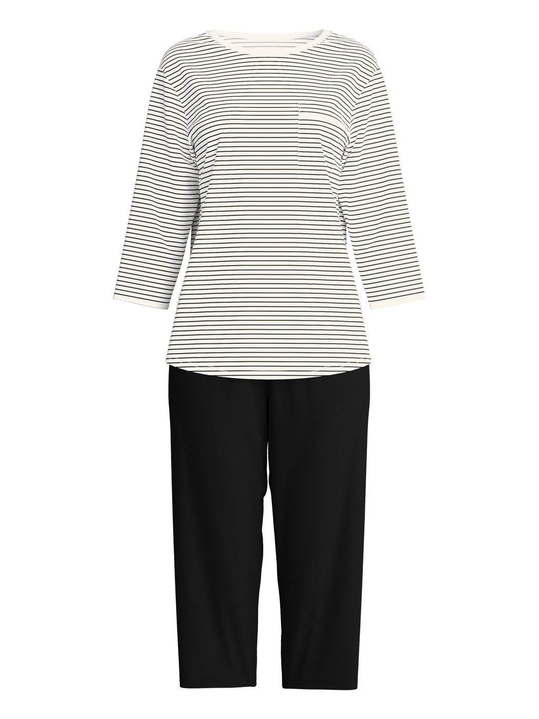 Women - 3/4 pyjama made of 100% Cotton in Beige, Striped, from the Sweet Dreams series by CALIDA