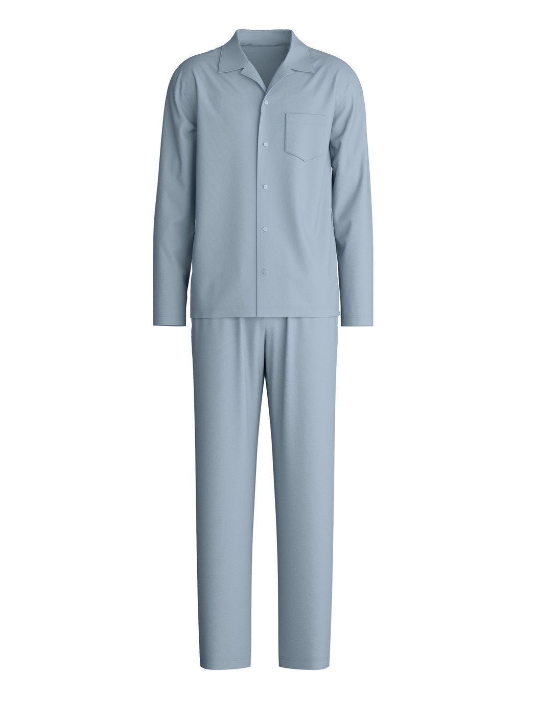 Uomo - Pigiama con bottoni in Lyocell di colore Blu, Tinta unita, della serie Nightwear Xtra di CALIDA