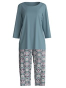 Femme - Pyjama capri en 100% coton de couleur Bleu, À motifs, de la série Autumn Dreams de CALIDA