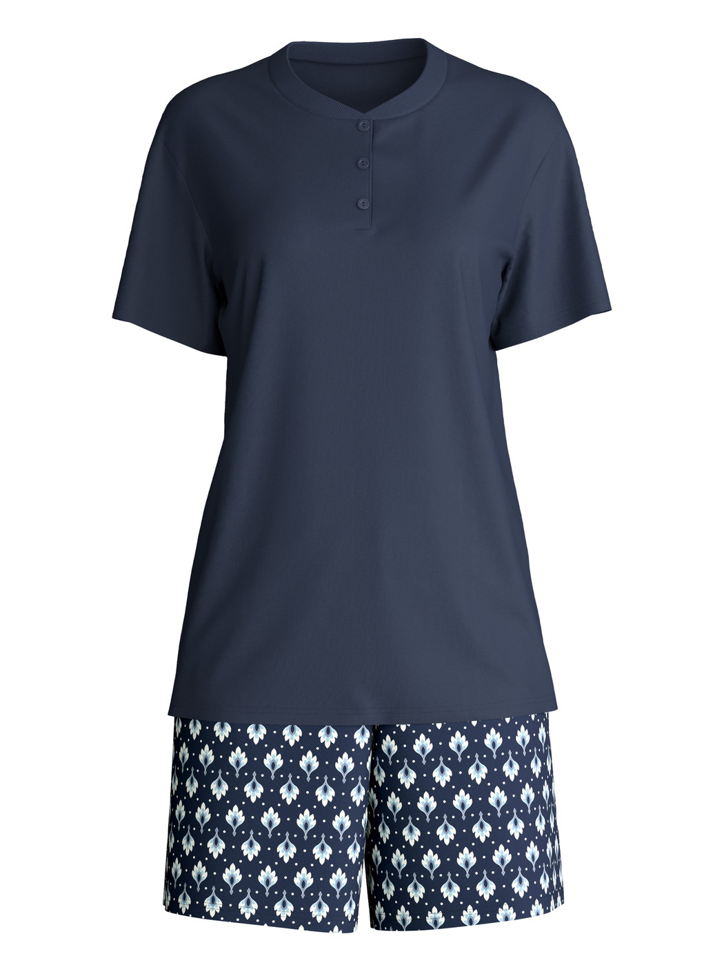 Women - Short pyjama made of 100% Cotton in Blue, Patterned, from the Daylight Dreams series by CALIDA
