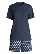 Women - Short pyjama made of 100% Cotton in Blue, Patterned, from the Daylight Dreams series by CALIDA