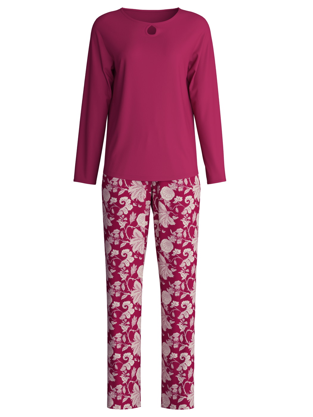 Femme - Pyjama, longue en 100% coton de couleur Violet, Floral, de la série Sweet Dreams de CALIDA