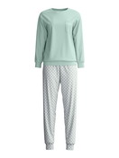 Femme - Pyjama avec bords élastiques en 100% coton de couleur Turquoise, À motifs, de la série Sweet Dreams de CALIDA