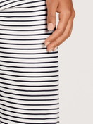 Women model is wearing Pyjama made of 100% Cotton in Blue, Striped from the Season Special series by CALIDA, Detail, AI-generated image