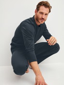 Men model is wearing  made of 100% Cotton in Blue, Unicoloured from the Relax Cosy Vibes 3 series by CALIDA, Front view