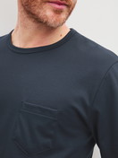 Men model is wearing  made of 100% Cotton in Blue, Unicoloured from the Relax Cosy Vibes 3 series by CALIDA, Detail