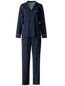 Femme - Pyjama boutonné sur toute la longueur en 100% coton de couleur Bleu, Motif, de la série Sweet Dreams de CALIDA