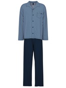 Men - Pyjama buttoned made of 100% Cotton in Blue, Checked, from the Relax Choice series by CALIDA