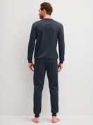 Men model is wearing  made of 100% Cotton in Blue, Unicoloured from the Relax Cosy Vibes 3 series by CALIDA, Back view