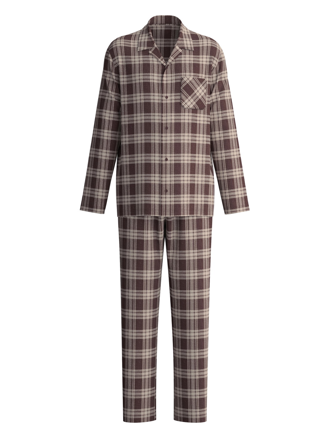 Men -  made of Flanell in Brown, Checked, from the Relax Flannel Mood series by CALIDA