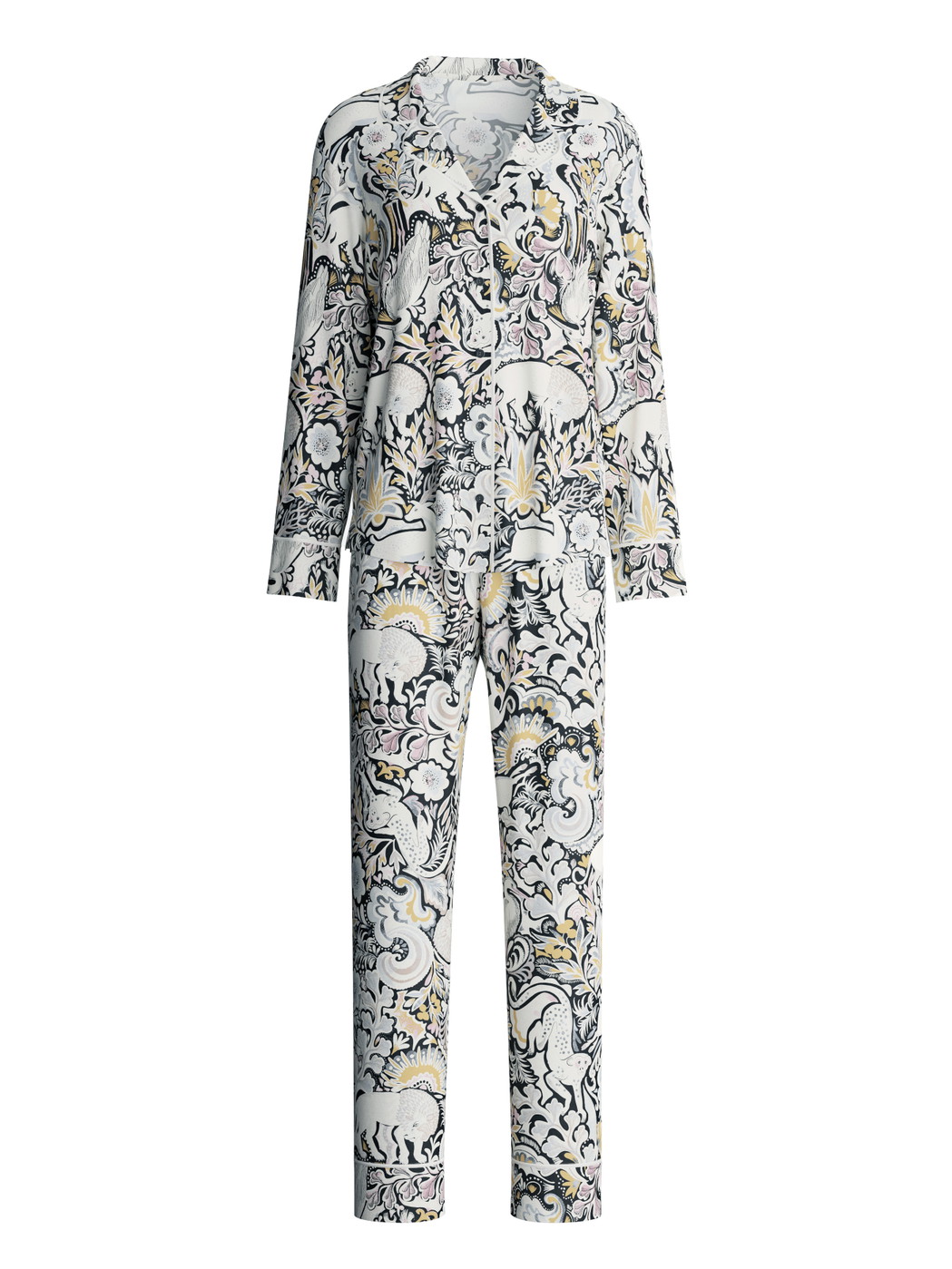 Donna - Pigiama con bottoni in modal TENCEL™ e seta in Modal di colore Beige, Modello, della serie Moonlight Dreams di CALIDA
