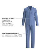 Men - Pyjamas with buttons made of 100% Cotton in Blue, Unicoloured, from the Relax Choice 1 series by CALIDA