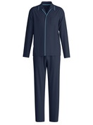 Uomo - Pigiama con bottoni in 100% cotone di colore Blu, Tinta unita, della serie Relax Choice di CALIDA