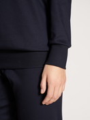 Damen - Bündchen-Pyjama aus 100% Baumwolle in Blau, Einfarbig aus Serie Soulmate von CALIDA, Detail
