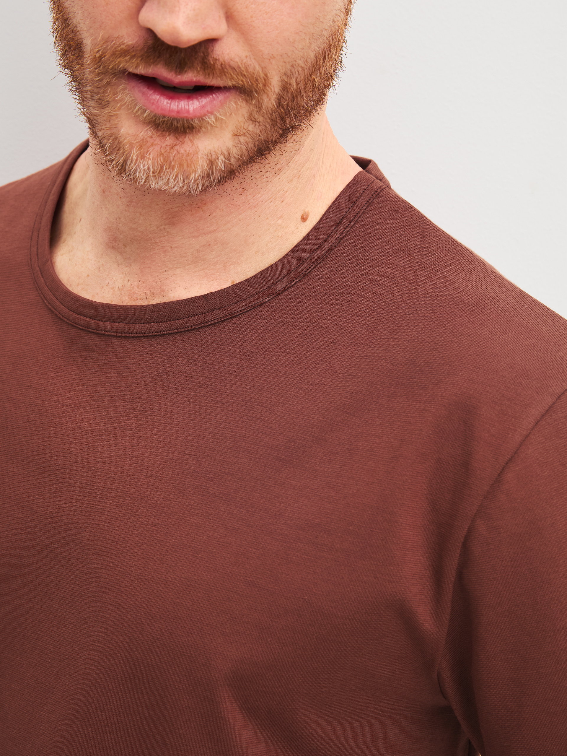 Men model is wearing  made of 100% Cotton in Brown, Unicoloured from the Relax Essentials series by CALIDA, Detail