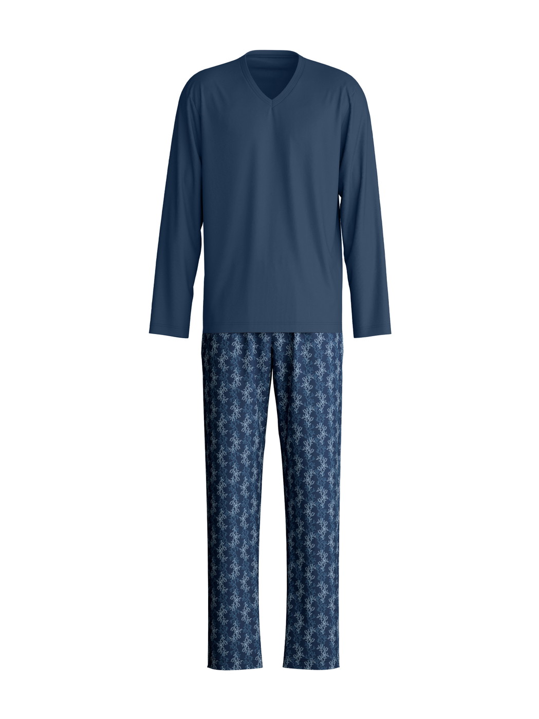 Men - Pyjamas, long made of 100% Cotton in Blue, Patterned, from the Nightwear Xtra series by CALIDA