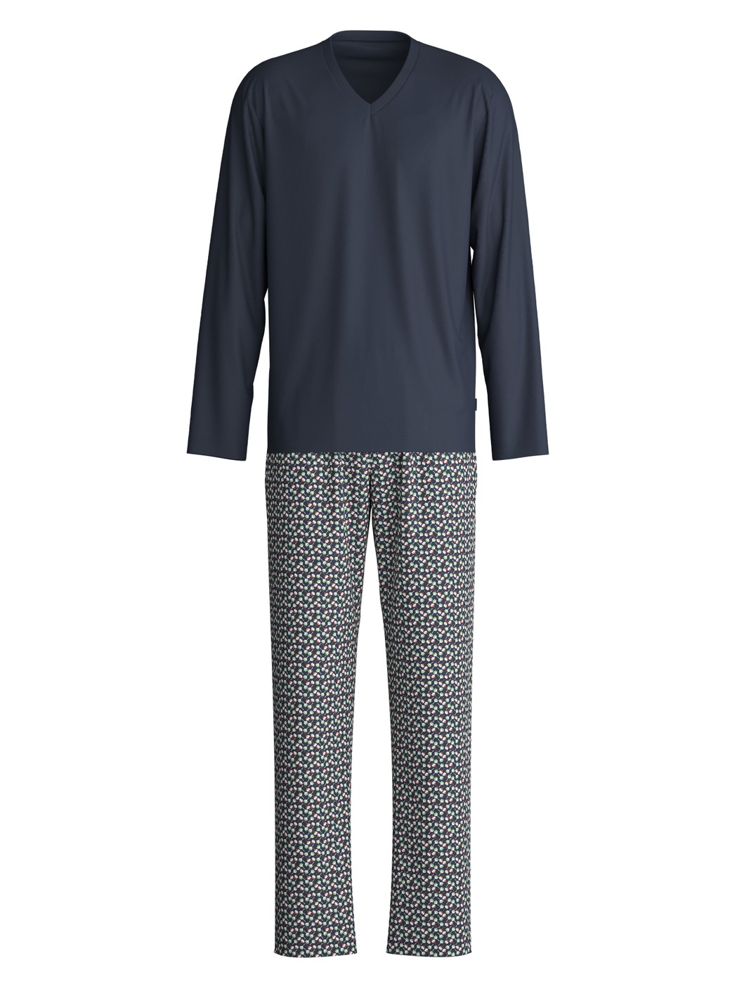Homme - Pyjama, longue en 100% coton de couleur Bleu, À motifs, de la série Nightwear Xtra de CALIDA