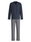 Men - Pyjamas, long made of 100% Cotton in Blue, Patterned, from the Nightwear Xtra series by CALIDA