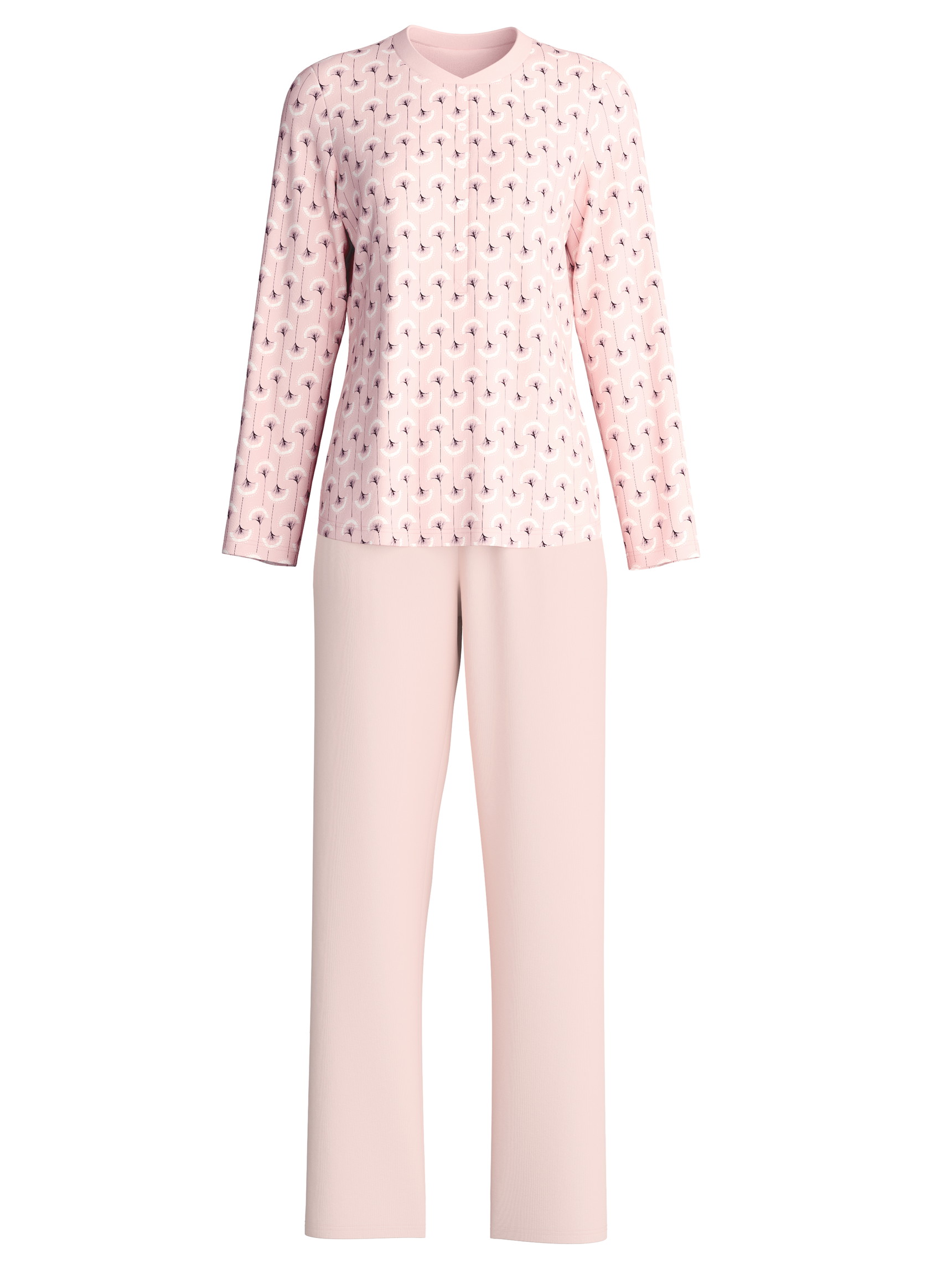 Women - Pyjamas, long made of 100% Cotton in Pink, Floral, from the Midnight Flowers series by CALIDA