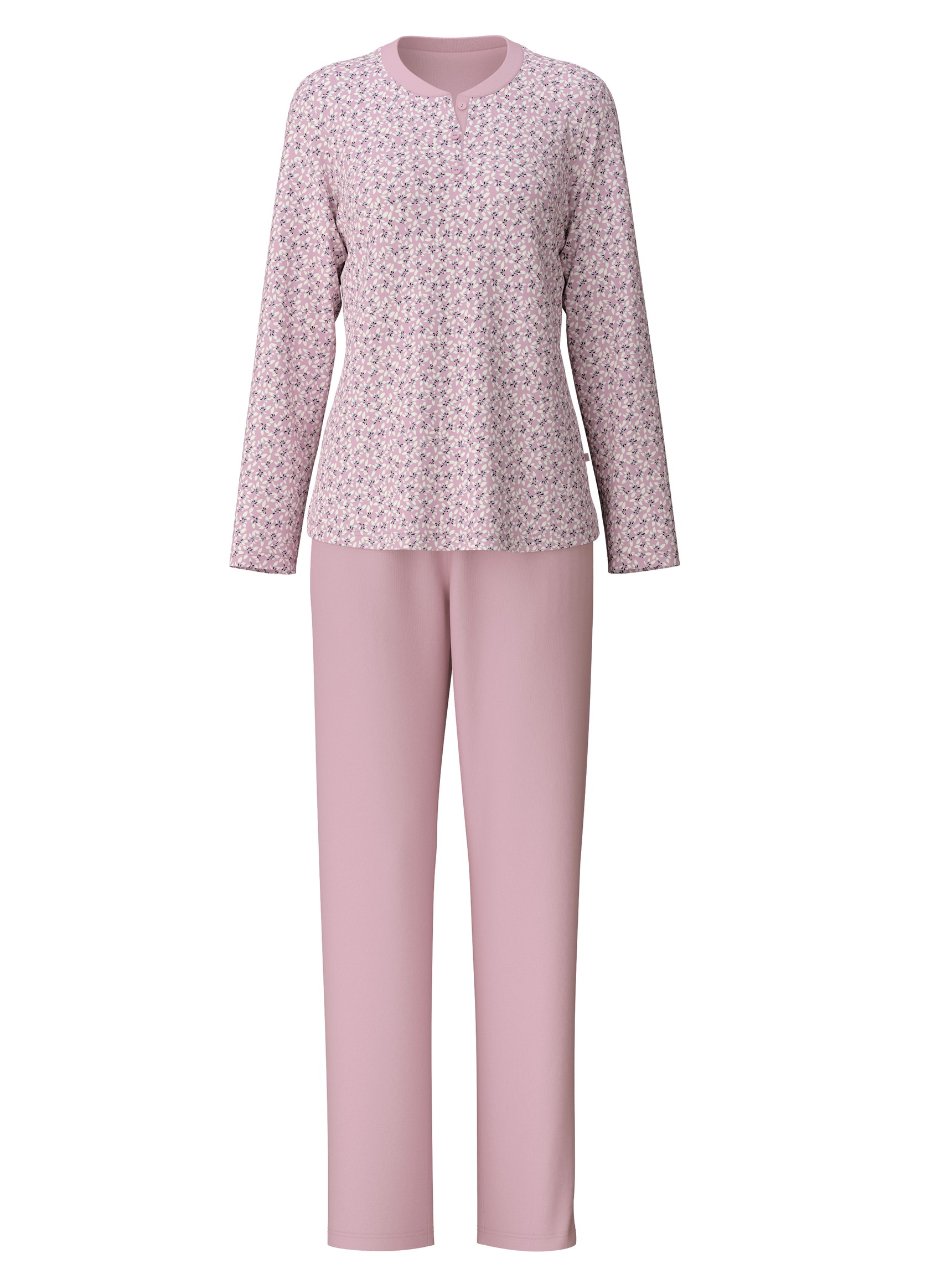 Women - Pyjamas, long made of 100% Cotton in Purple, Floral, from the Midnight Flowers series by CALIDA