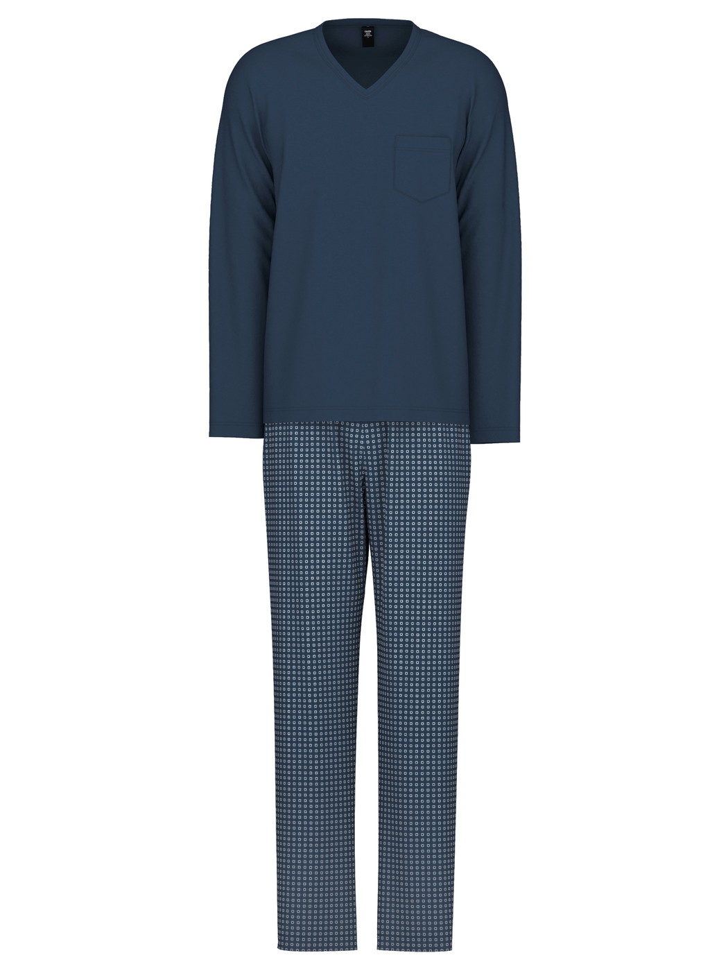 Homme - Pyjama en 100% coton de couleur Bleu, À carreaux, de la série Relax Imprint 1 de CALIDA