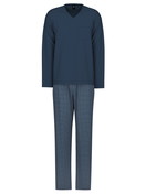 Homme - Pyjama en 100% coton de couleur Bleu, À carreaux, de la série Relax Imprint 1 de CALIDA