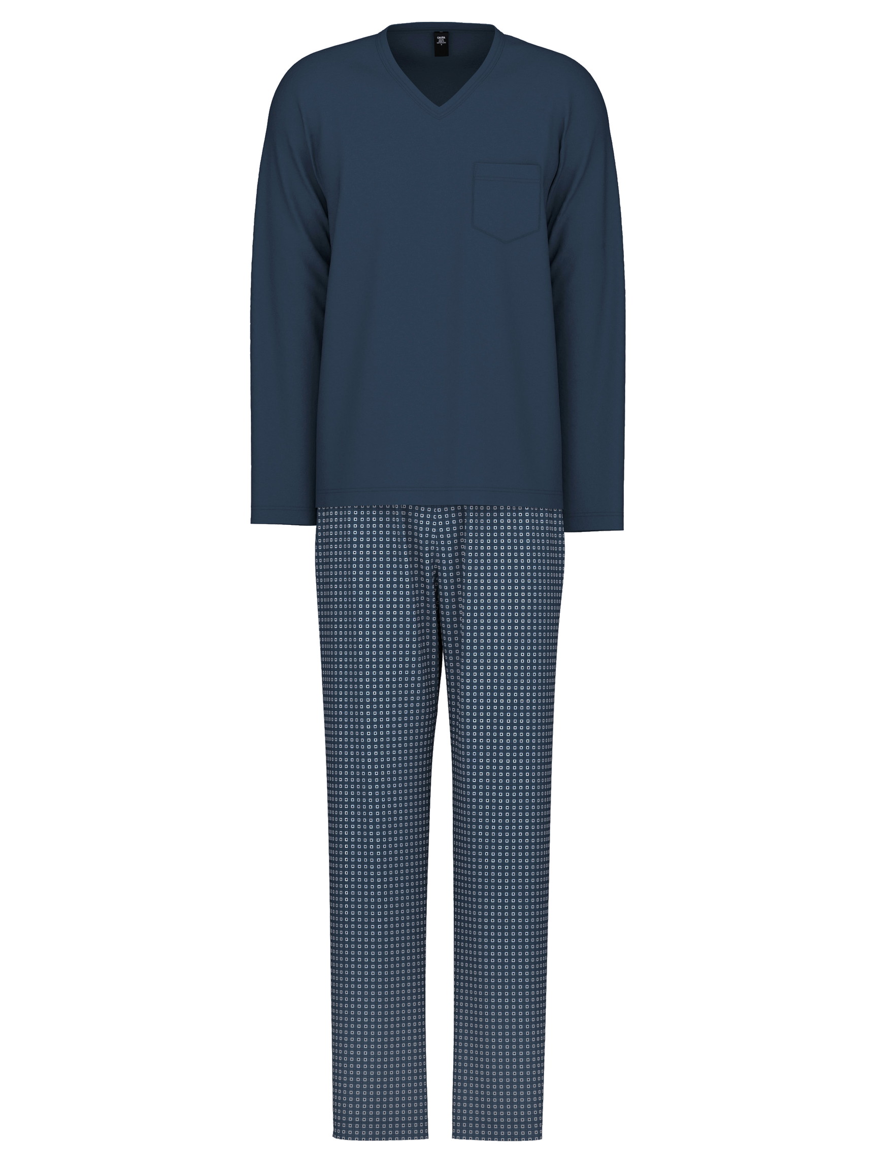 Homme - Pyjama en 100% coton de couleur Bleu, À carreaux, de la série Relax Imprint 1 de CALIDA