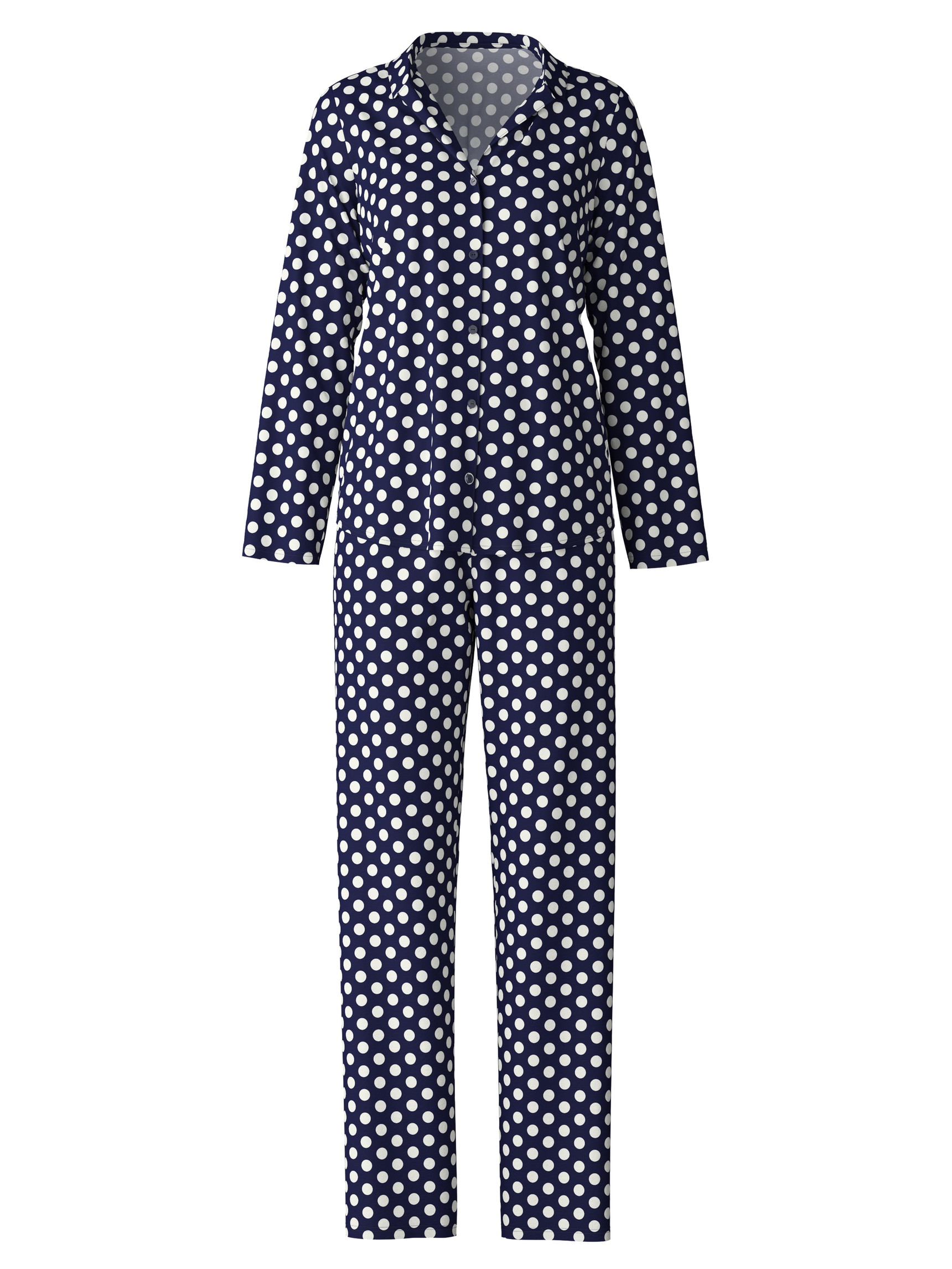 Women - Pyjamas, buttoned through made of 100% Cotton in Blue, Patterned, from the Cotton Special series by CALIDA