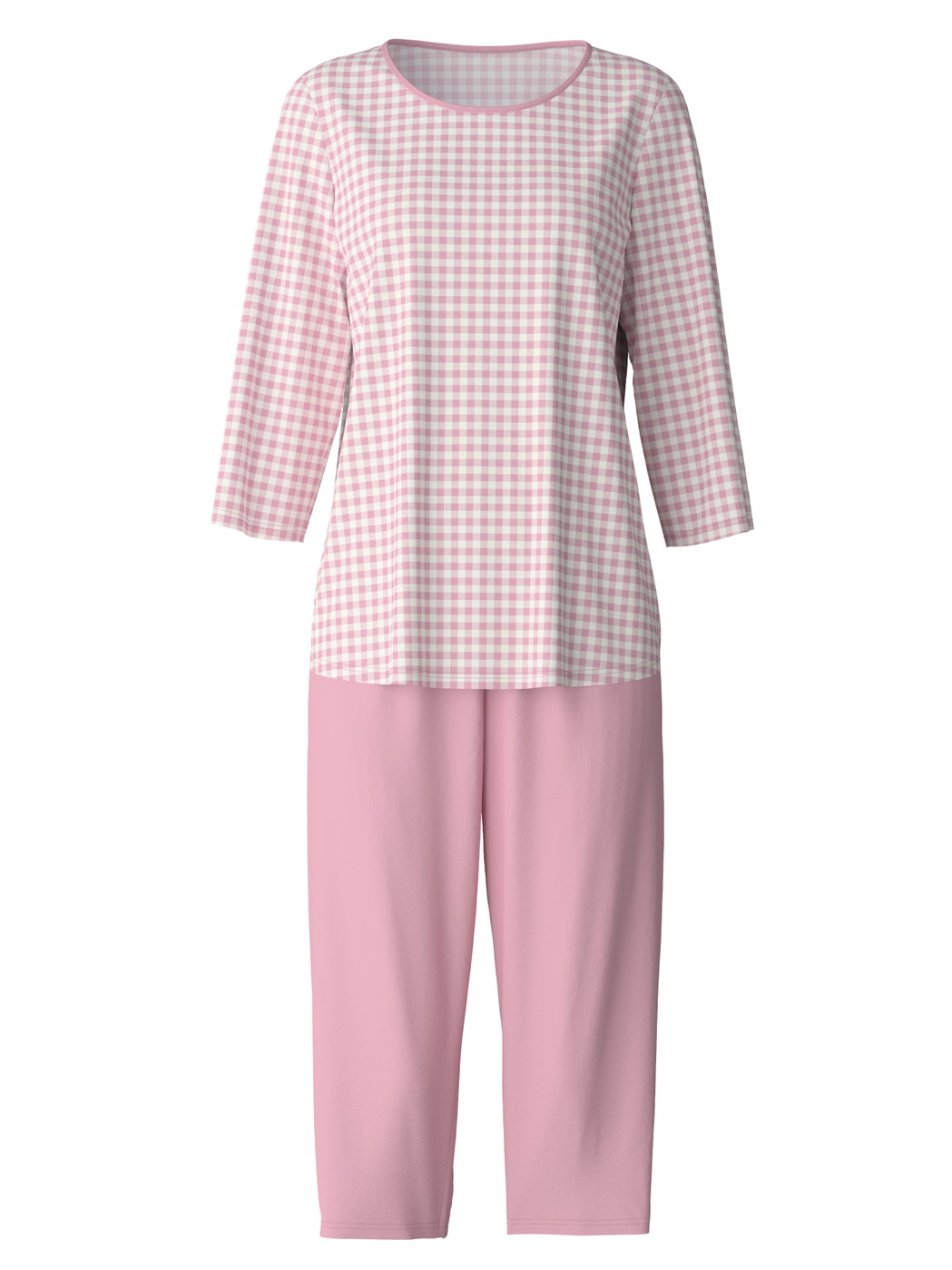 Women - 3/4 pyjamas made of 100% Cotton in Pink, Checked, from the Cotton Special series by CALIDA
