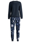 Women - Pyjama with cuff made of 100% Cotton in Blue, Patterned, from the Winter Dreams series by CALIDA