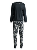 Damen - Bündchen-Pyjama aus 100% Baumwolle in Blau, Gemustert aus Serie Winter Dreams von CALIDA