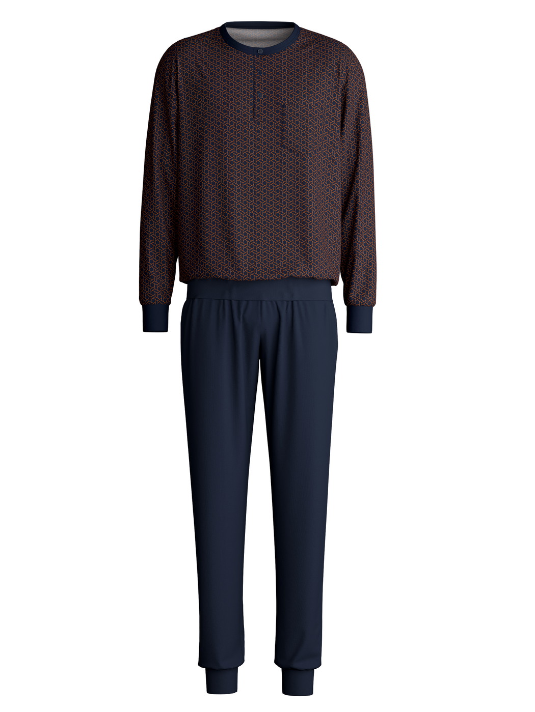 Homme - Pyjama avec bords élastiques en 100% coton de couleur Bleu, Unicolore, de la série Relax Choice 1 de CALIDA