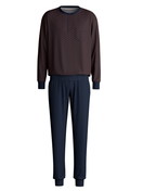 Homme - Pyjama avec bords élastiques en 100% coton de couleur Bleu, Unicolore, de la série Relax Choice 1 de CALIDA