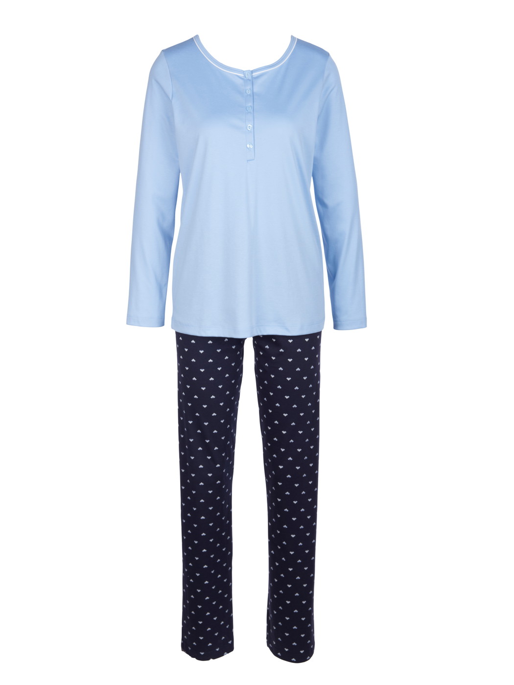 Women - Pyjama made of 100% Cotton in Blue, Motif, from the Night Lovers series by CALIDA