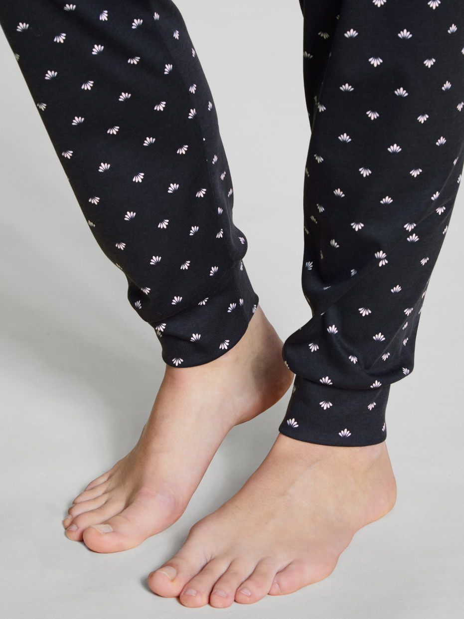 Women - Pyjama with cuff made of 100% Cotton in Blue, Motif, from the Night Lovers series by CALIDA, Detail