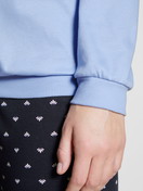 Damen - Bündchen-Pyjama aus 100% Baumwolle in Blau, Motiv aus Serie Night Lovers von CALIDA, Detail