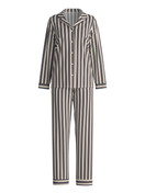 Women - Button-Up Pyjama made of 100% Cotton in Green, Striped, from the Night Lovers series by CALIDA