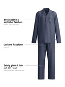Homme - Pyjama, longue en Lyocell de couleur Gris, Rayée, de la série Relax Lux de CALIDA