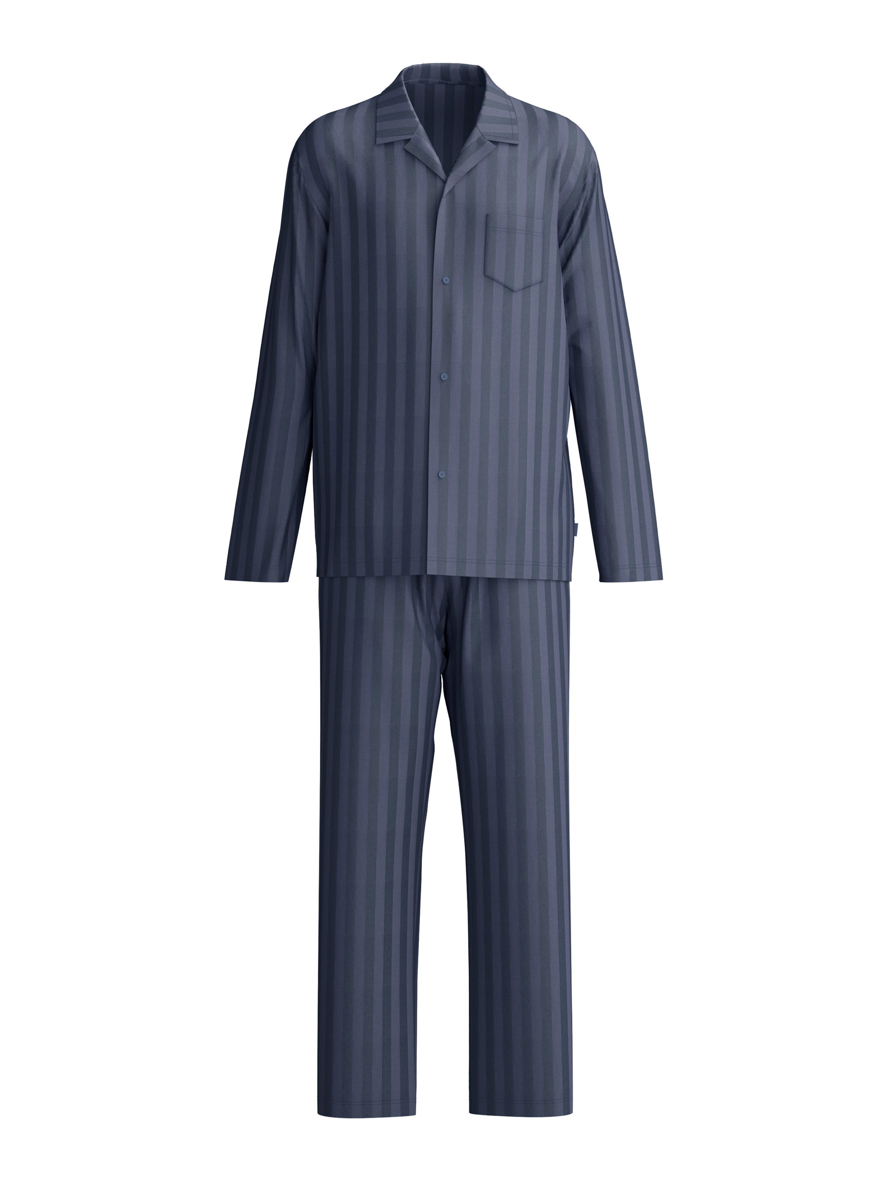 Homme - Pyjama, longue en Lyocell de couleur Gris, Rayée, de la série Relax Lux de CALIDA