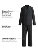 Herren - Pyjama mit Knöpfen aus Viskose in Schwarz, Gemustert aus Serie Woven Jacquard von CALIDA