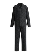 Herren - Pyjama mit Knöpfen aus Viskose in Schwarz, Gemustert aus Serie Woven Jacquard von CALIDA