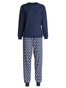Damen - Bündchen-Pyjama aus 100% Baumwolle in Blau, Gemustert aus Serie Daylight Dreams von CALIDA